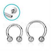 cbr10 316l steel 2 5mm circular barbell with internal 6mm ball