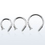 cbscwl xxl steel circular barbell, 14g w one cross screw top