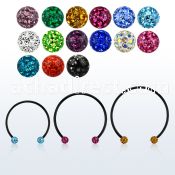 cbstf3l xxl anodized steel cbr, 16g w 3mm multi crystal balls