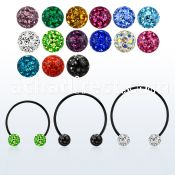 cbstf5l xxl anodized steel cbr, 16g w 5mm multi crystal balls