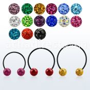 cbstf6l xxl anodized steel cbr, 16g w 6mm multi crystal balls