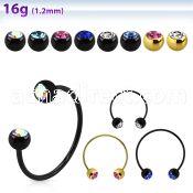 cbstjb5l xxl anodized steel cbr, 16g w 5mm jewel balls w crystals