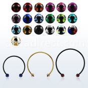 cbstmj3l xxl anodized steel cbr, 16g w 3mm multi jewel balls