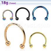 cbt18b2 black anodized 316l steel circular barbell w 2mm balls