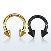 cbtcn10 pvd plated 316l 2 5mm circular barbell with 6mm cone