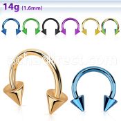 cbtcn anodized 316l steel circular barbell with a 5mm cone