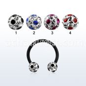 cbtfr6a anodized 316l circular barbell w dotted crystal ball