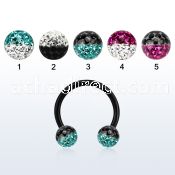 cbtfr6e anodized 316l circular barbell w 2 color crystal ball