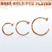 clttns20 rose gold pvd plated 316l steel fake nose clips