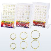 d18gnh sterling silver nose hoop with gold 18k plating