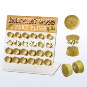 dacb174 display w 24 pcs. of jackfruit wood fake plugs