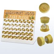 dacb177 display w 40 pcs. of jackfruit wood fake plugs
