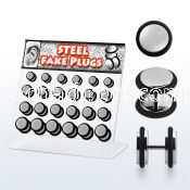 dacb47 board of high polished steel fake plugs with o rings