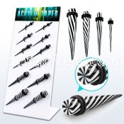 dapg93 board of b w spiral acrylic tapers with rubber o ring