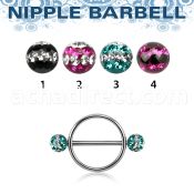 dfrnpe5 316l steel nipple shield w 2 5mm multi crystal balls