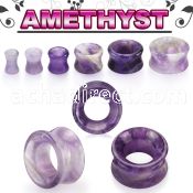 dgsff amethyst double flared stone flesh tunnel