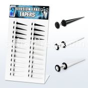 divtp 6 8mm acrylic fake taper w 5mm b w clear o ring