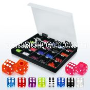 dmbj4 4 5mm acrylic assorted color uv dices with threading
