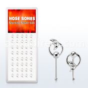 dnbrc2 silver nose bones w moon w clear crystal on slave hoop