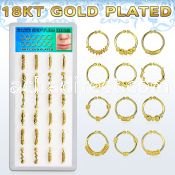 dnsm100 box w silver fake septum rings w real 18k gold plating 