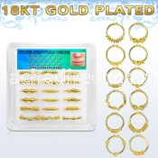 dnsm102 box w silver fake septum rings w real 18k gold plating 