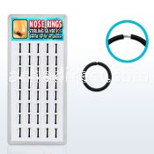 dnsm18 box of black silver seamless nose hoops w diameter 8mm