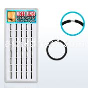 dnsm19 box of black silver seamless nose hoops w diameter 10mm
