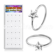 dnsm300a silver seamless nose rings clear crystals star 24