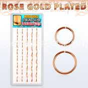 dnsm46 bow w silver seamless nose hoops w rose gold plating