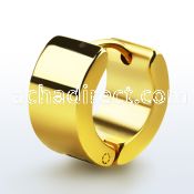 er148 pair of gold plated stainless steel huggies ear hoops