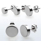 errd pair of high polished surgical steel fake plug ear stud
