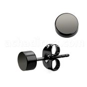 ertrd5 pvd plated 316 steel earring w 5mm plain disk shaped top