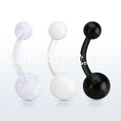 fbnuv bioflex belly banana, 14g (1.6mm) with 5 8mm ball