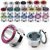 fscpcr 316l steel screw fit tunnel w crystal rim w resin cover