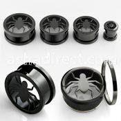 ftspi polished black 316l steel screw fit tunnel with spider
