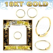 g18end 18k gold endless nose hoop 22g