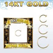 gcln20 solid 14k gold fake nose clip
