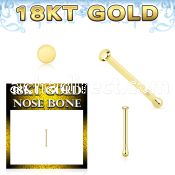 ggbrd1 18k gold nose bone 22g plain gold round top