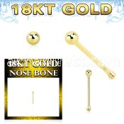 ggnbb1 18k gold nose bone 22g plain ball top
