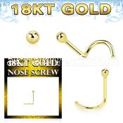 ggscb1 18k gold nose screw 22g plain ball top