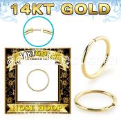 gnr31 14k gold seamless nose ring 18g