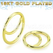 gpsea18 18k gold plated silver seamless nose ring moon