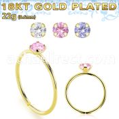 gpzm22 18k gold plated silver seamless nose ring 22g