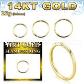 gsel22 14k gold seamless nose ring 22g