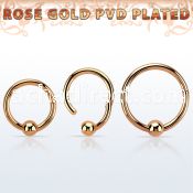 hbcrbr16 rose gold steel hinged ball closure ring w 3mm ball