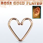 hexhbrs rose gold plated silver fake heart shape helix piercing 