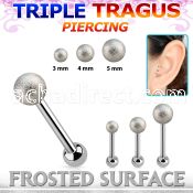 hexifo steel triple tragus piercing w upper 3 5mm frosted ball