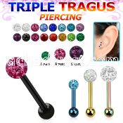 hextcfr anodized 316l steel triple tragus piercing w ferido ball