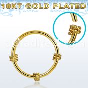 hr27rg gold plated silver seamless nose hoop w twisted wire 