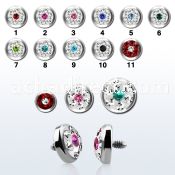 iafrb 5mm steel dermal anchor top w dot multi crystal